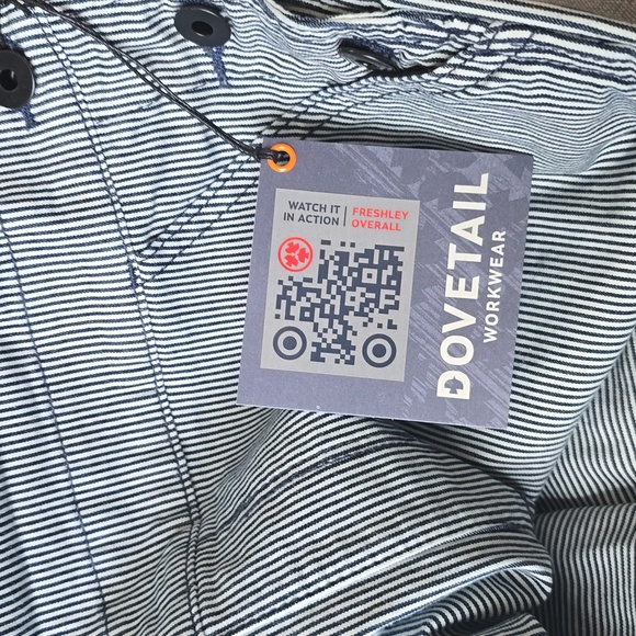 Dovetail Workwear Freshley Overalls Indigo Stripe Size 10 / 34 Utility Coveralls - Picture 5 of 6